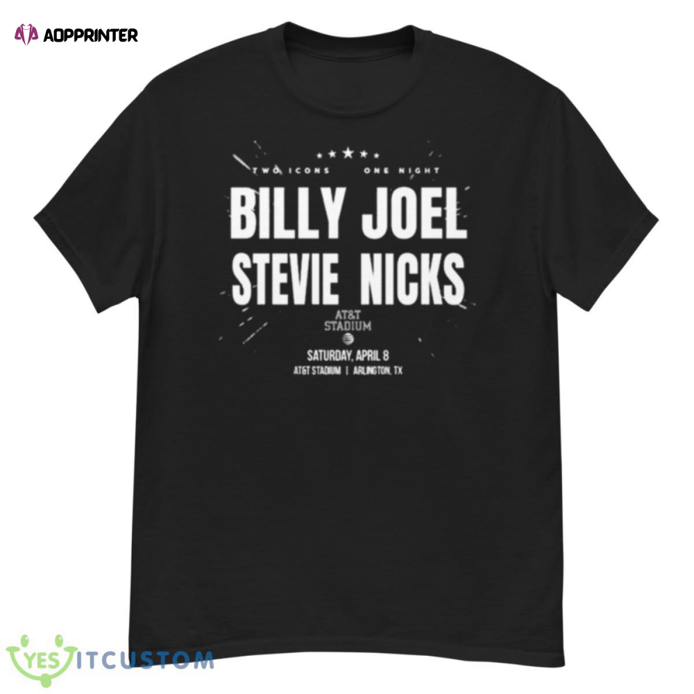 Billy Joel And Stevie Nicks Stadium Two Icons One Night Tour 2023 Shirt ...