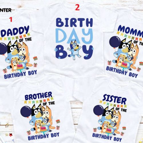 Bluey Birthday Shirt, Bluey Family Matching Birthday Shirt, Personalized Bluey Birthday Tees