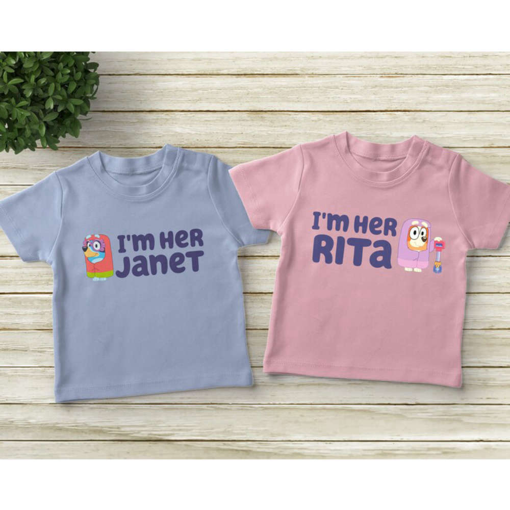 Bluey Inspired Grannies I’m Her Janet And I’m Her Rita T-Shirts