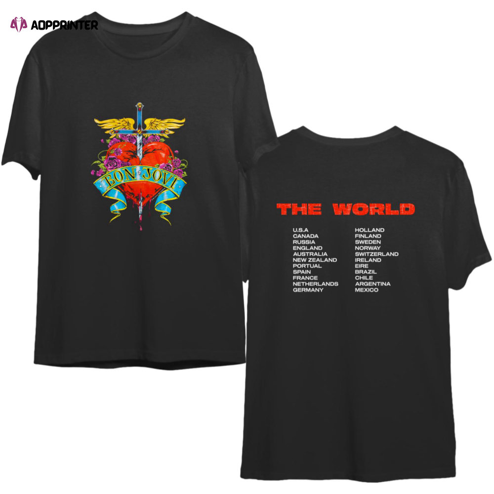 BON JOVI 1989 T-Shirt Vintage / The World / Concert Tee