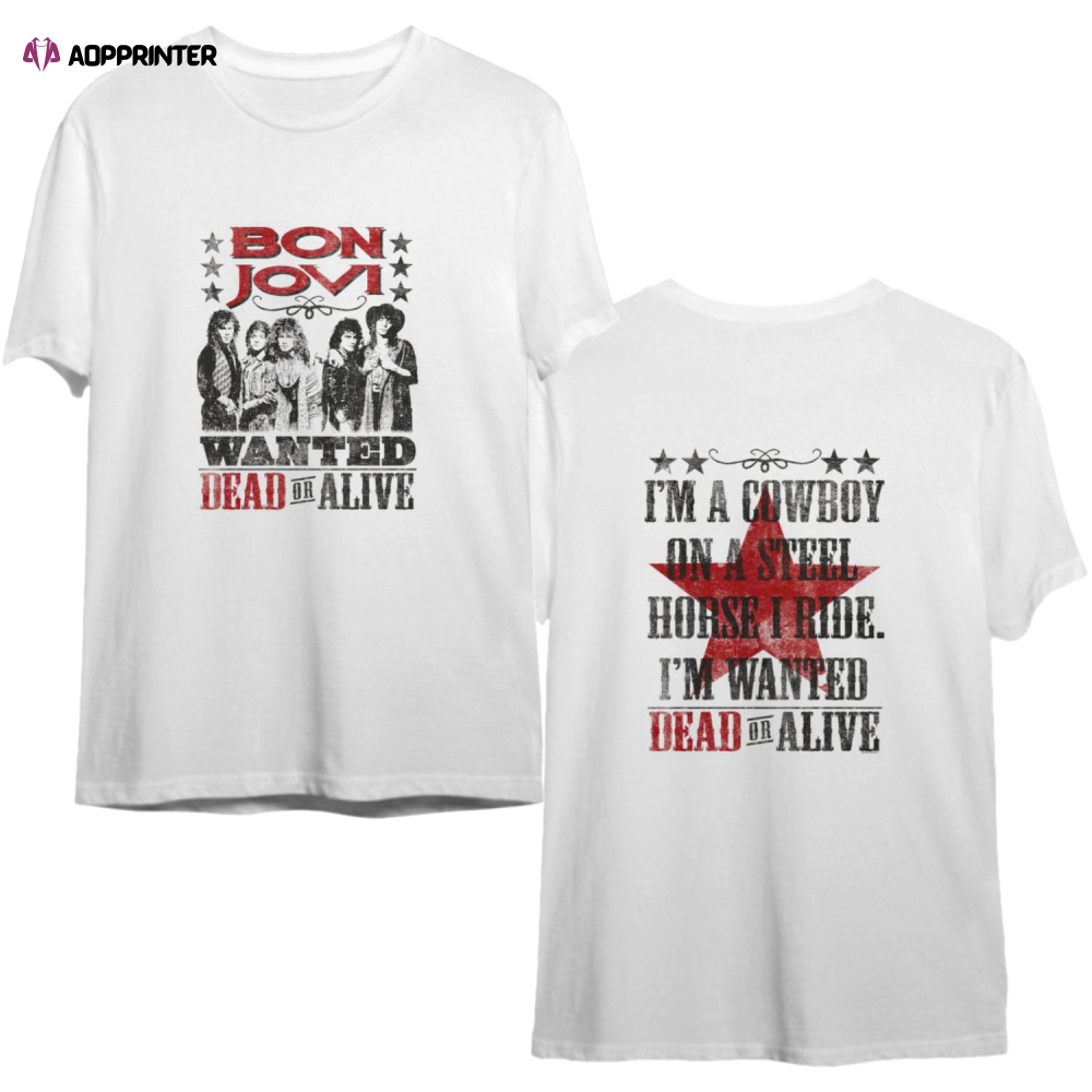 Bon Jovi Cowboy Wanted Dead Or Alive T-Shirt