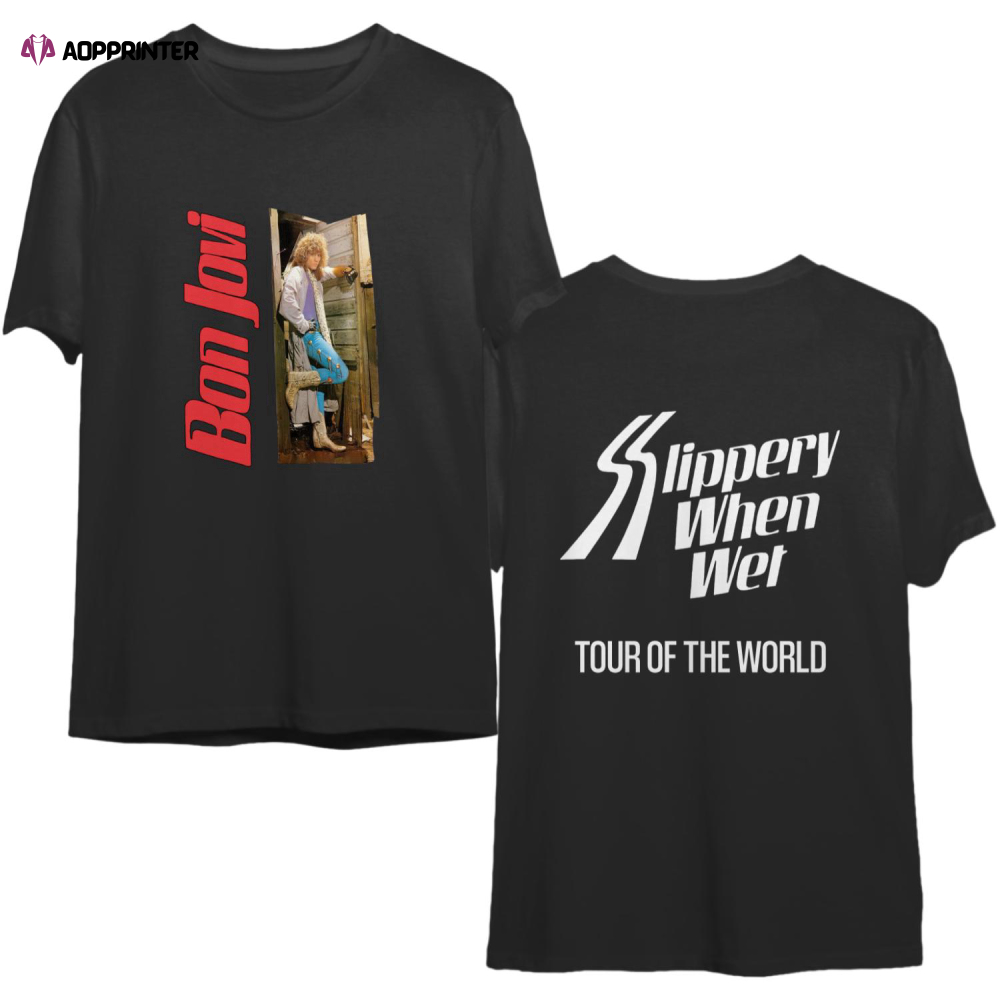 Bon Jovi Slippery When Wet Tour Of The World 1986-87 T-Shirt