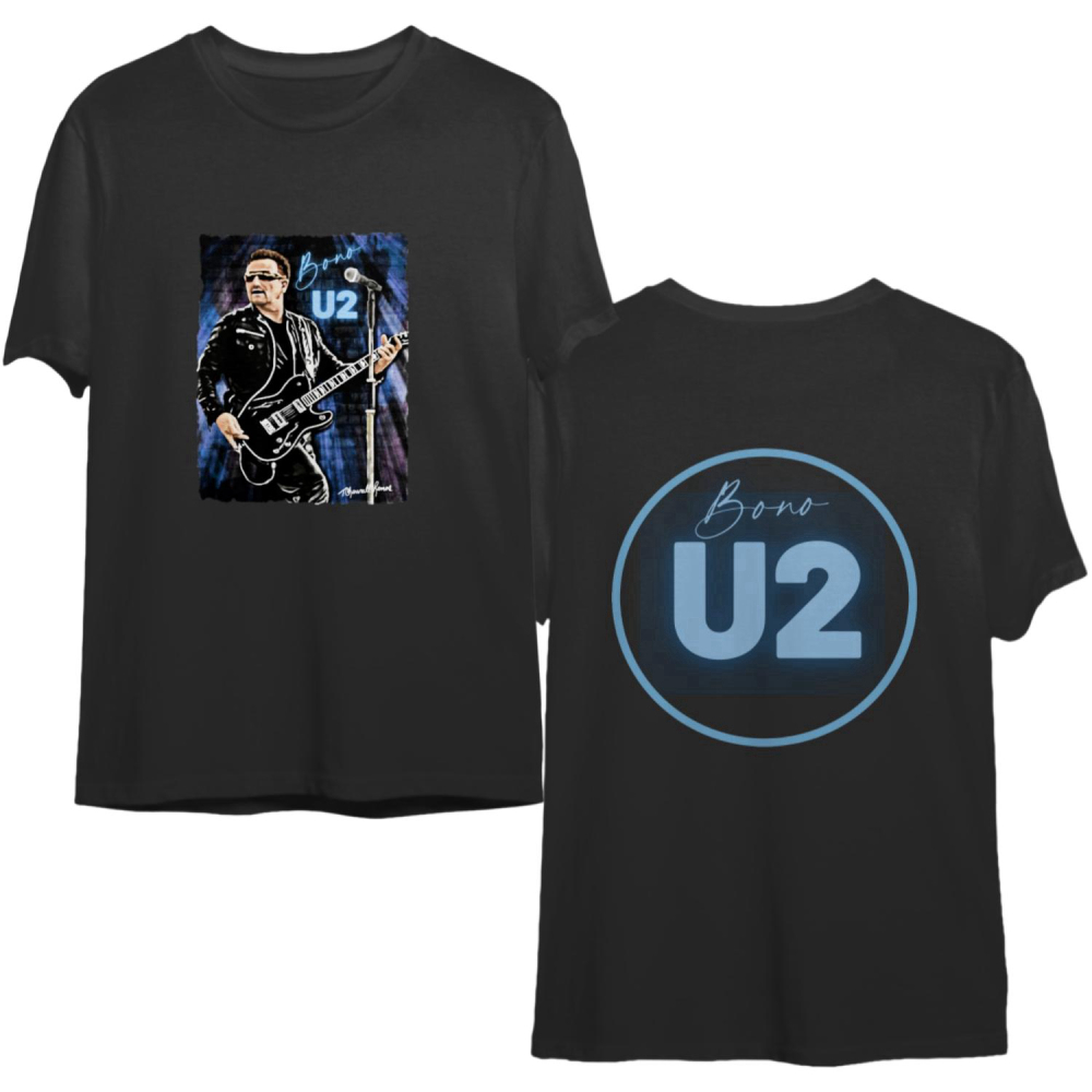 Bono U2 T-shirt, U2 Band Rock Shirt, Unisex Tee