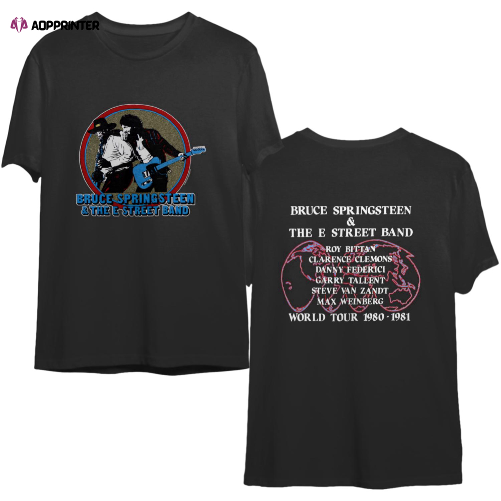 Bruce Springsteen and the E Street Band T-shirt, 1980-1981 Tour, World Tour, Concert Shirt