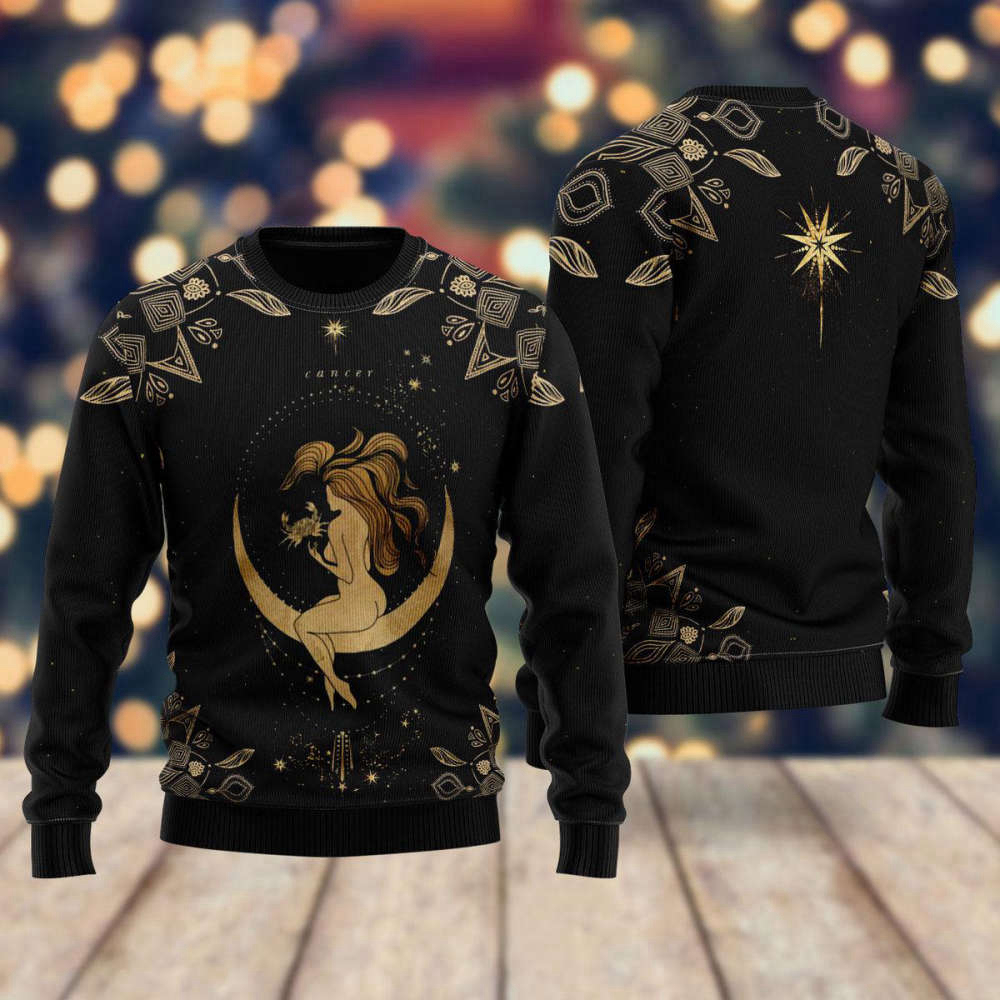 Cancer Golden Zodiac Ugly Christmas Sweater – Unisex – UH2054