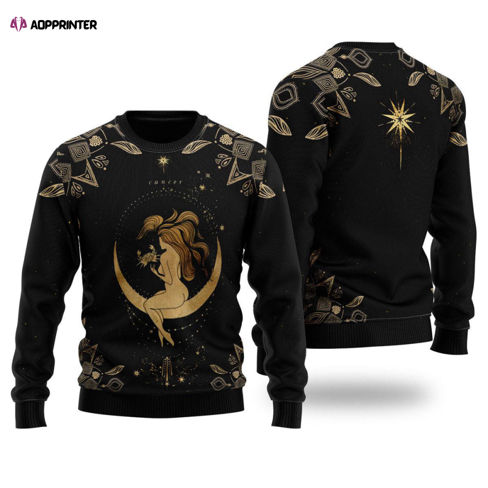 Cancer Golden Zodiac Ugly Christmas Sweater – Unisex – UH2054