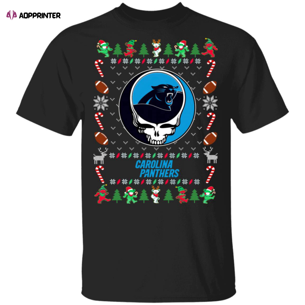 Carolina Panthers Gratefull Dead Ugly Christmas Sweater