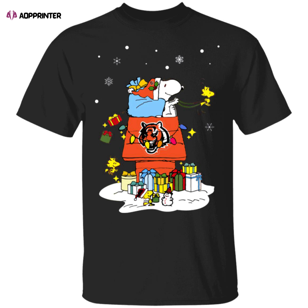 Cincinnati Bengals Santa Snoopy Wish You A Merry Christmas Shirt
