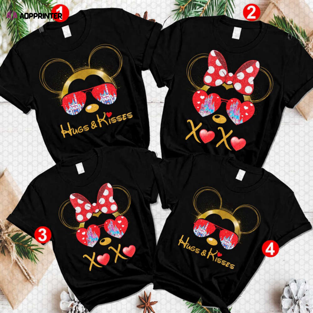 Couple Disney Matching Hugs And Kisses Disney Valentines T-Shirt