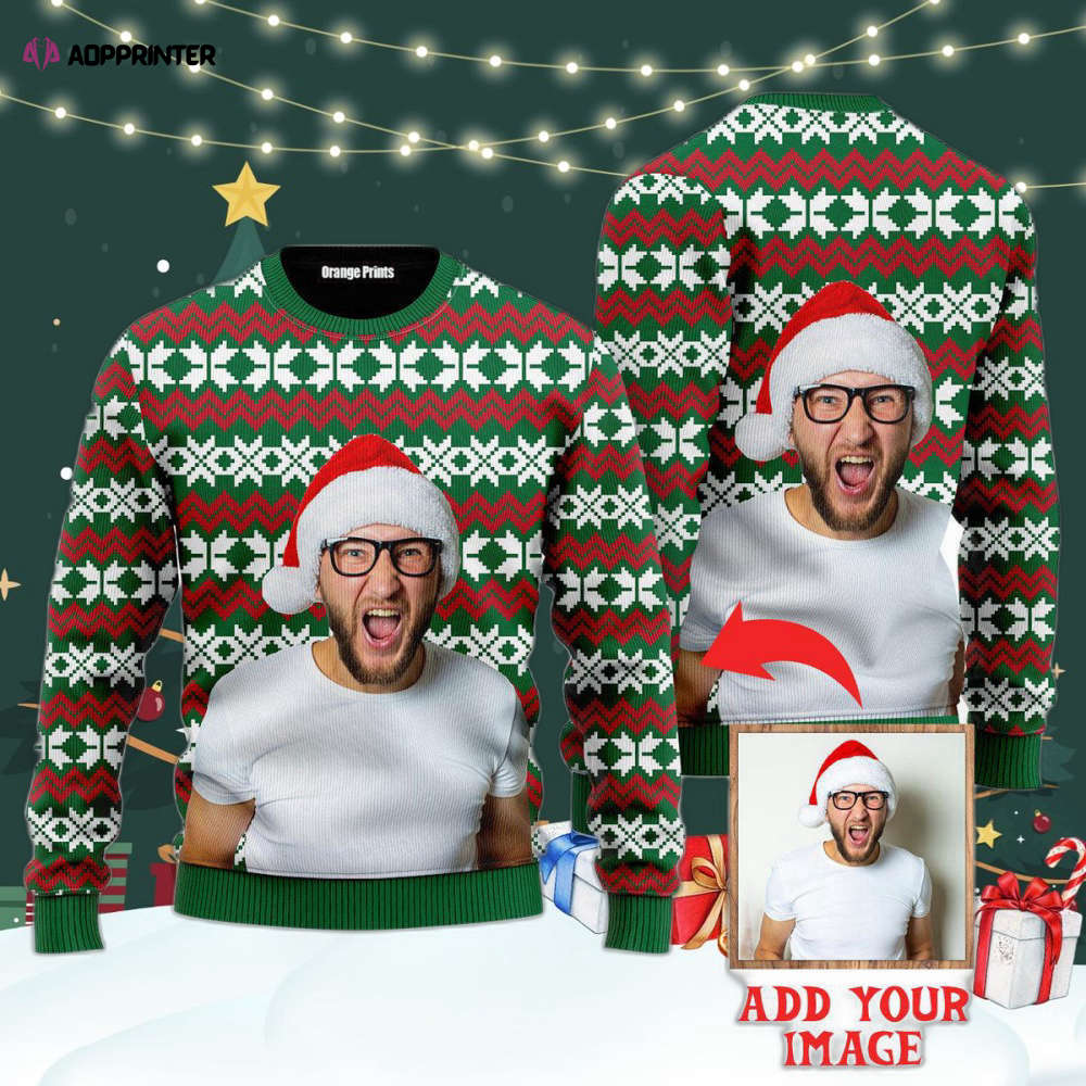 Custom Funny Photo On Old Knit Style Custom Christmas Sweaters For Men & Women UP1003