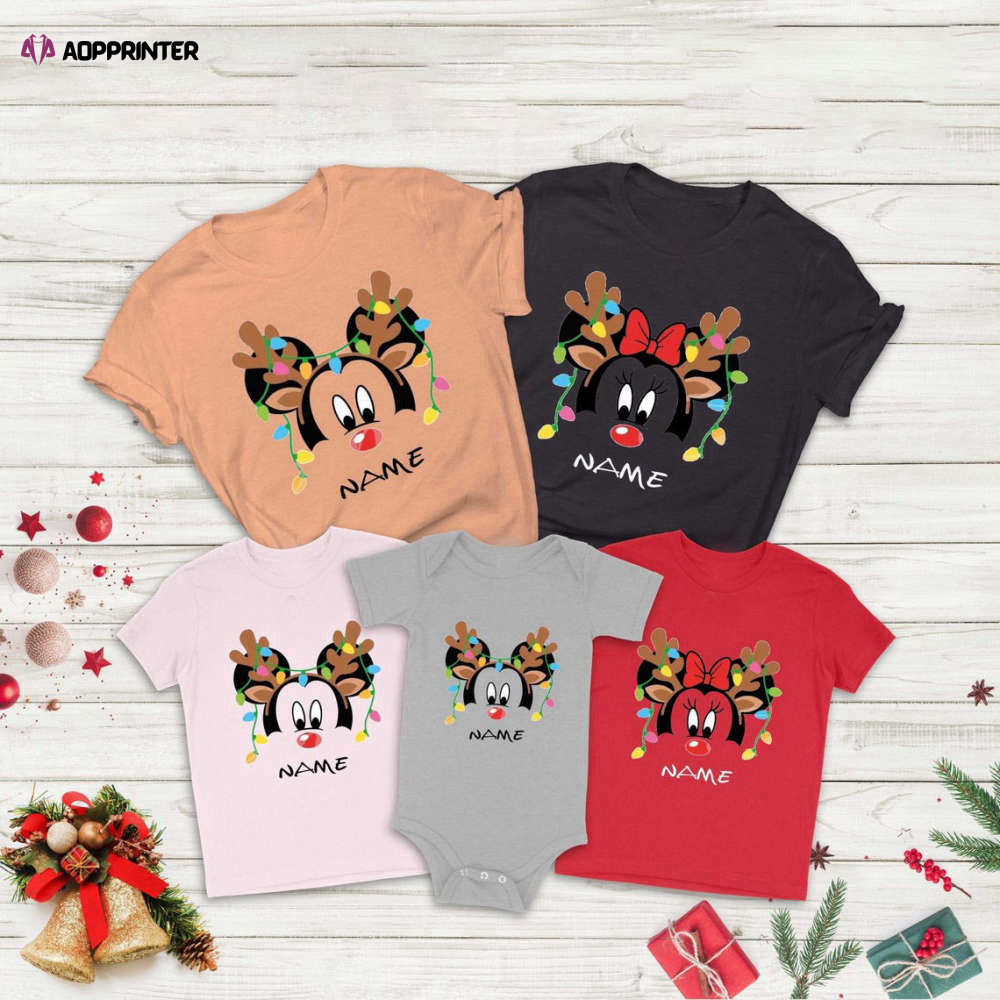 Custom Minnie And Mickey Family Disney Christmas T Shirt
