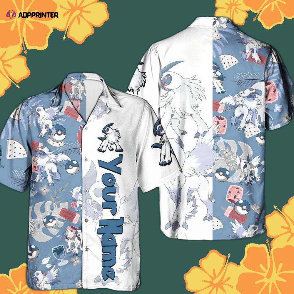 Custom Name Pokemon Absol Hawaiian Shirt & Shorts – Aloha Anime Gift for Men & Women