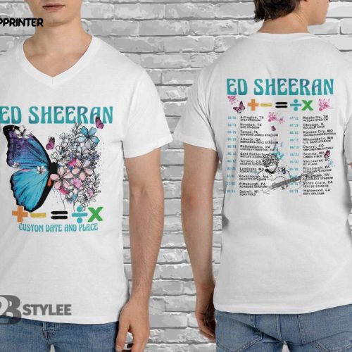 Custom Text Ed Sheeran The Mathematics World Tour 2023 Ed Sheeran Music Tour 2023 Two Sided Unisex T Shirt, Sweatshirt, Hoodie