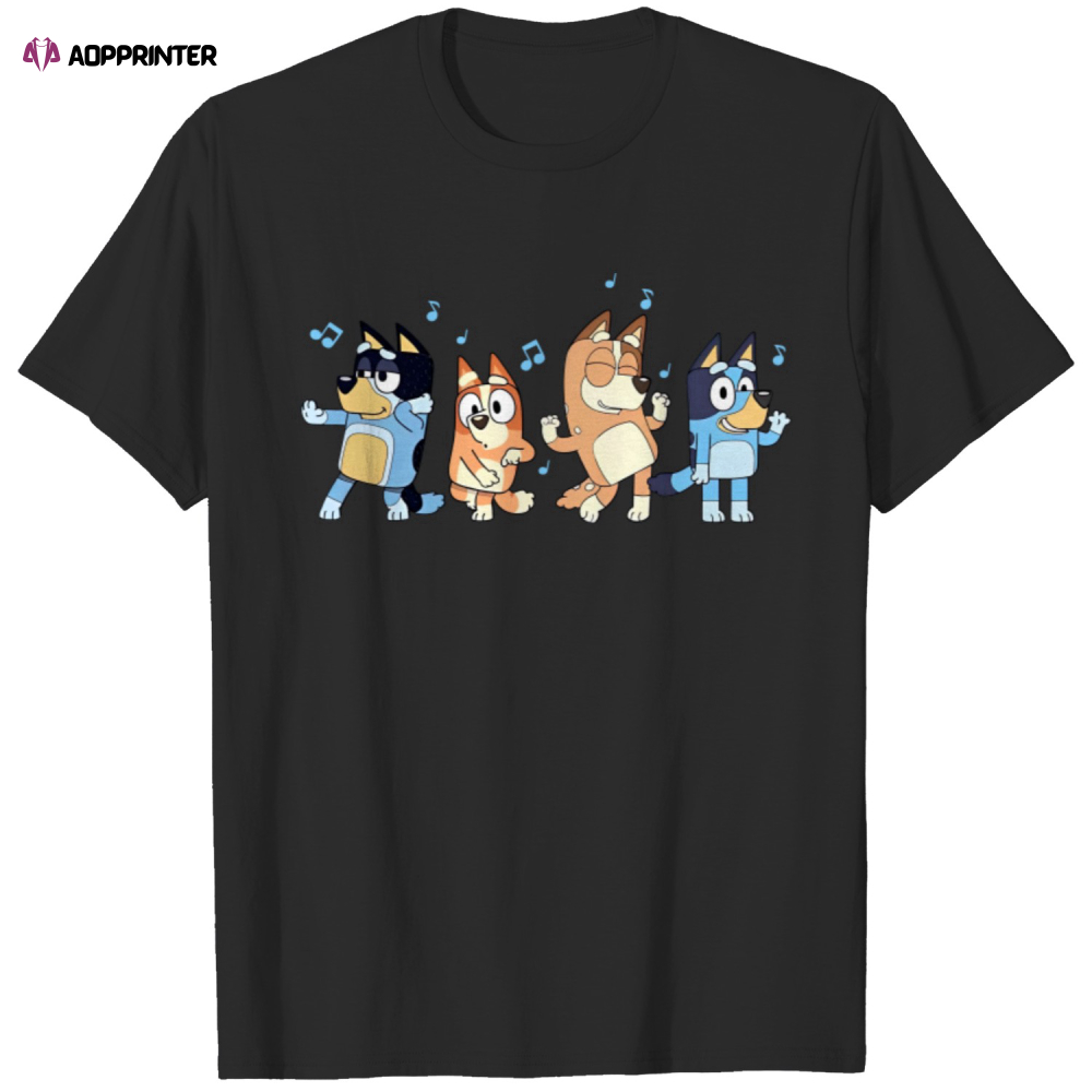 Dancing Bluey Family Shirt, Bluey Birthday Shirt, - Aopprinter