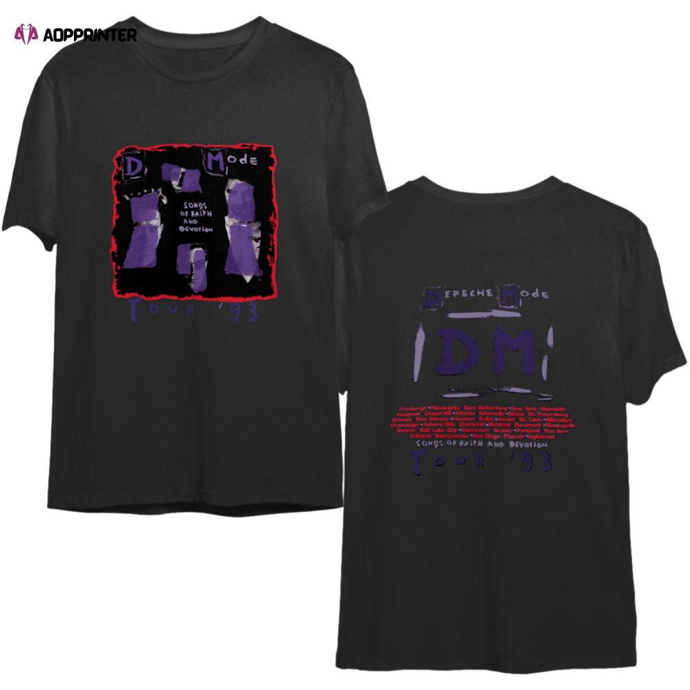 Depeche Mode Songs Of Faith And Devotion 1993 Tour Concert T-Shirt
