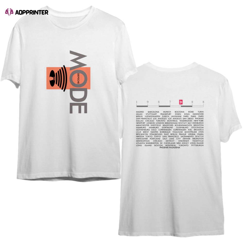 Depeche Mode Tour 1987-1988 T-Shirt, Music For The Masses Tour T-Shirt, Depeche Mode T-Shirt, 80S Dm Rock Shirt, Music Tour Shirt, Rock Tee
