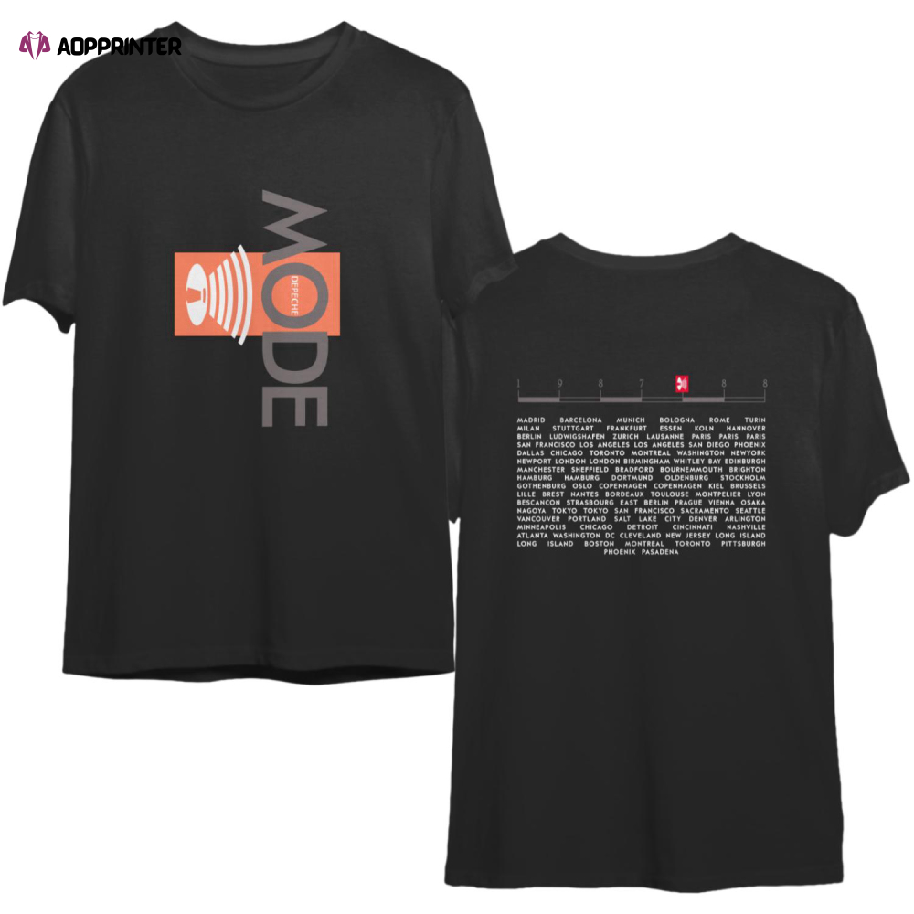 Depeche Mode Tour 1987-1988 T-Shirt, Music For The Masses Tour T-Shirt, Depeche Mode T-Shirt, 80S Dm Rock Shirt