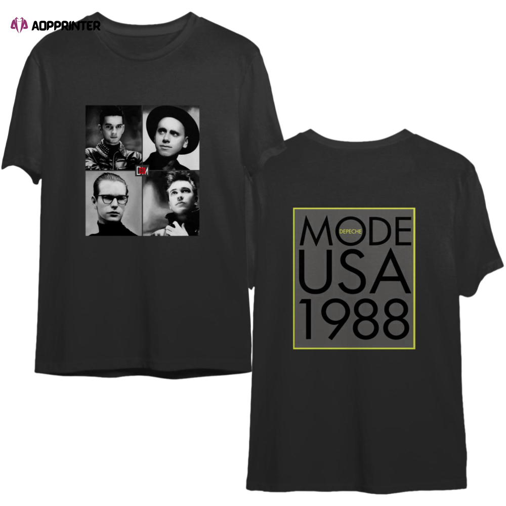 Depeche Mode USA Tour 1988 2 Side White Tshirt