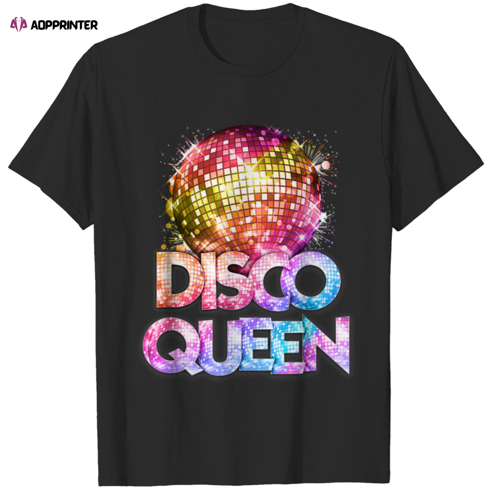 Disco Queen, Disco Themed Vintage Seventies Costume T-Shirt - Aopprinter