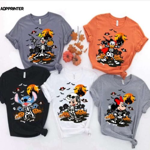Disney Mickey Skeleton Tshirt, Mickey Mouse Halloween Shirt
