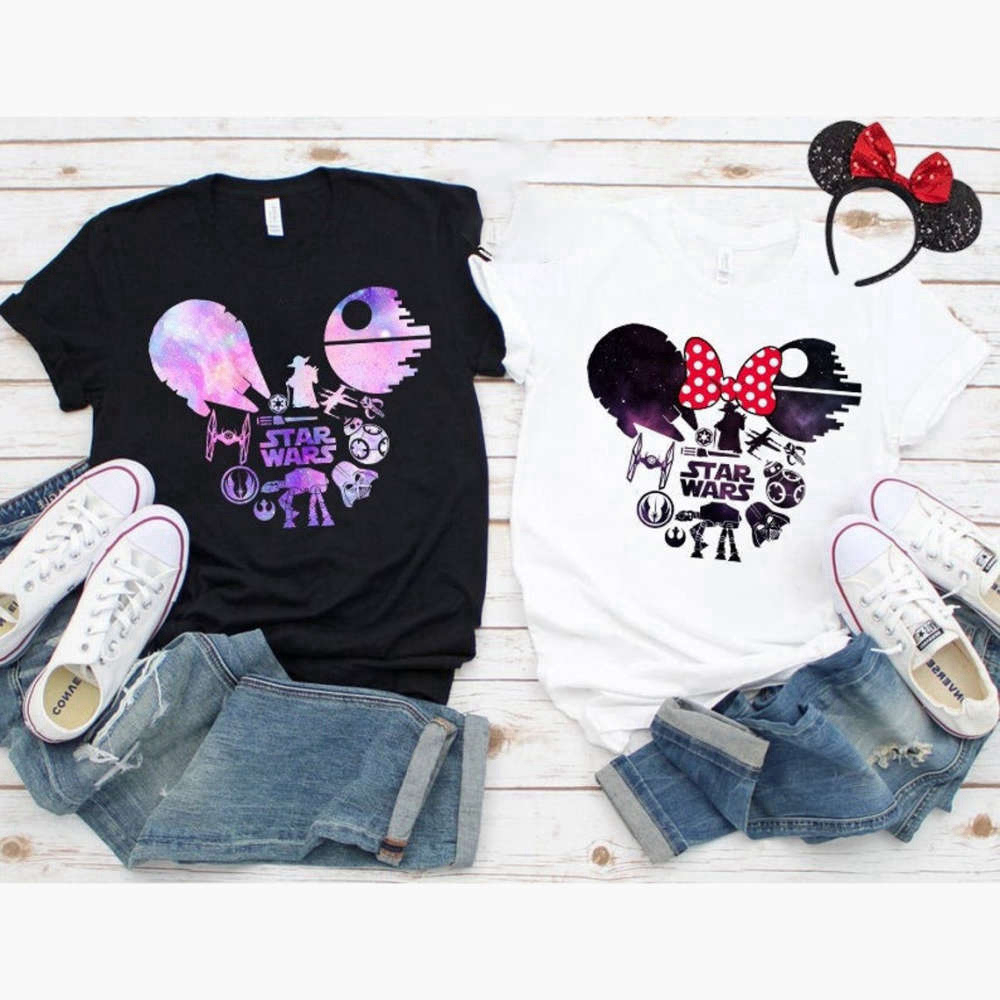 Disney Star W.a.r.s Couple Shirt, Star W.a.r.s Matching shirts, Mickey and Minnie Shirts, Star W.a.r.s Disney Custom Shirt