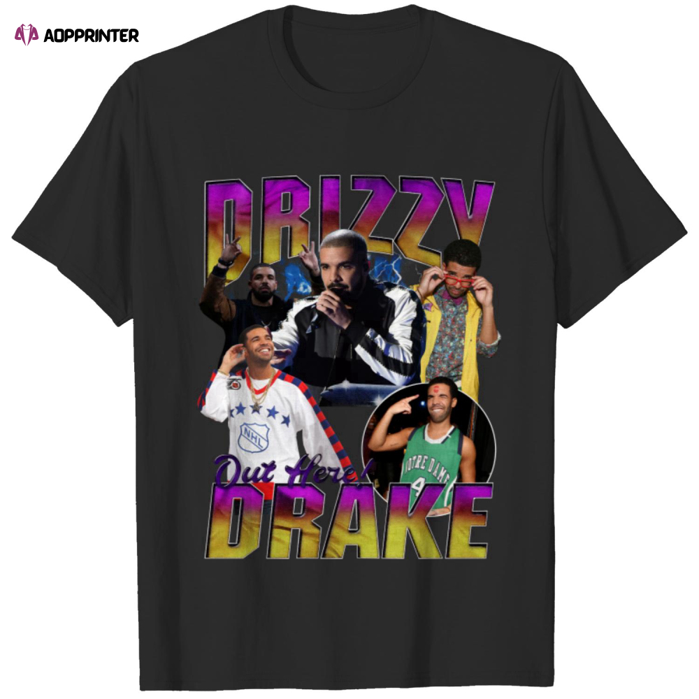 Drizzy Drake (Out Here) – Graphic T-Shirt, Rapper T-Shirt, Hip Hop T-Shirt, Vintage Rapper T-Shirt, Bootleg Vintage T-Shirt