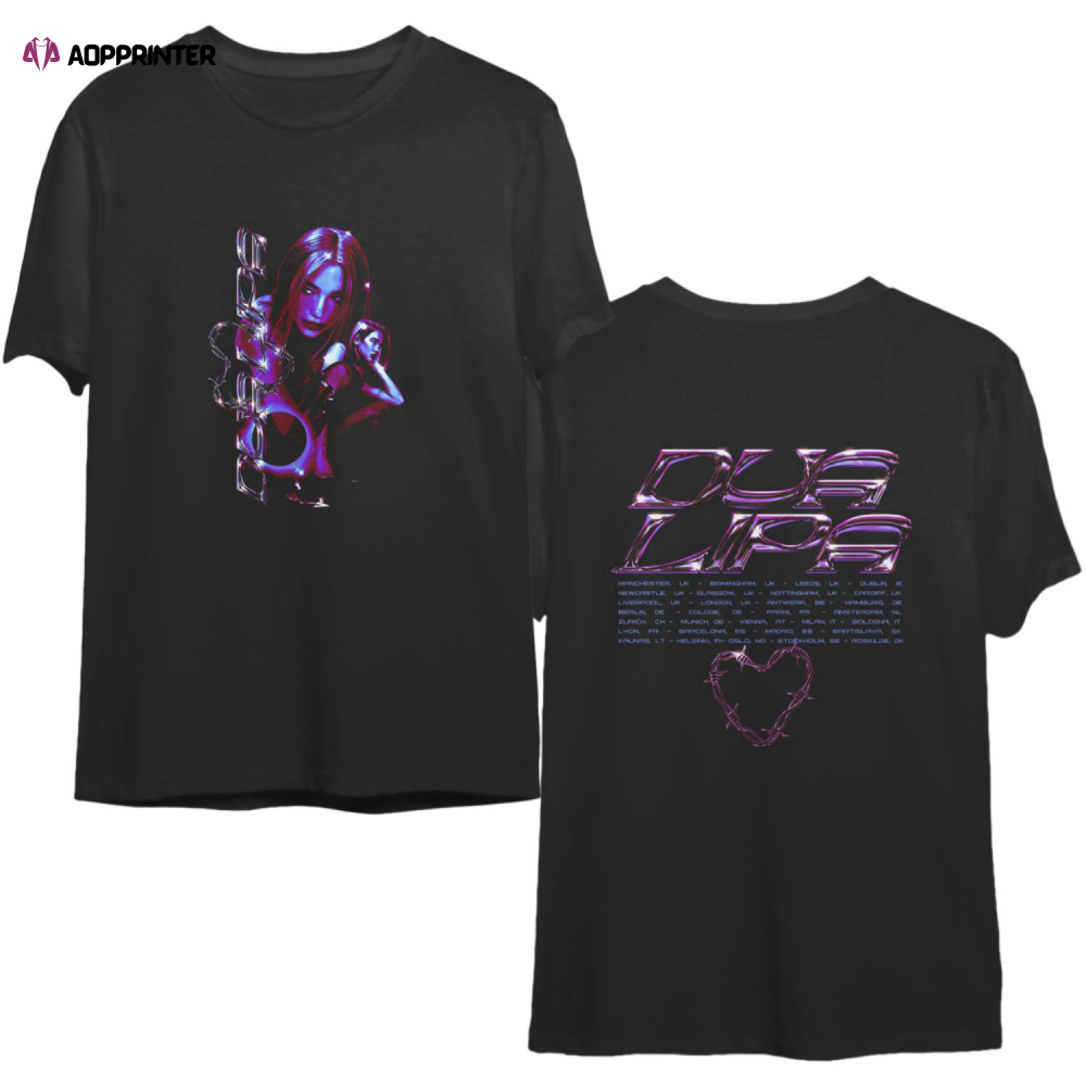 Dua Lipa Future Nostalgia Tour 2022 Double sided tshirt