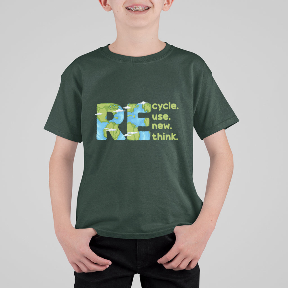 Earth Day T Shirt For Kid Recycle Reuse Renew Rethink Outfit For Earth Day 2023 TS02