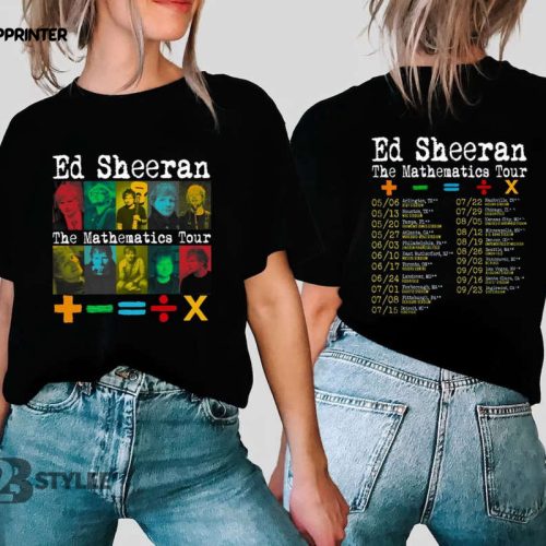 Ed Sheeran The Mathematics 2023 Tour The Mathematics Music Tour 2023 Two Sided Graphic Unisex T Shirt, Sweatshirt, Hoodie Size S – 5XL