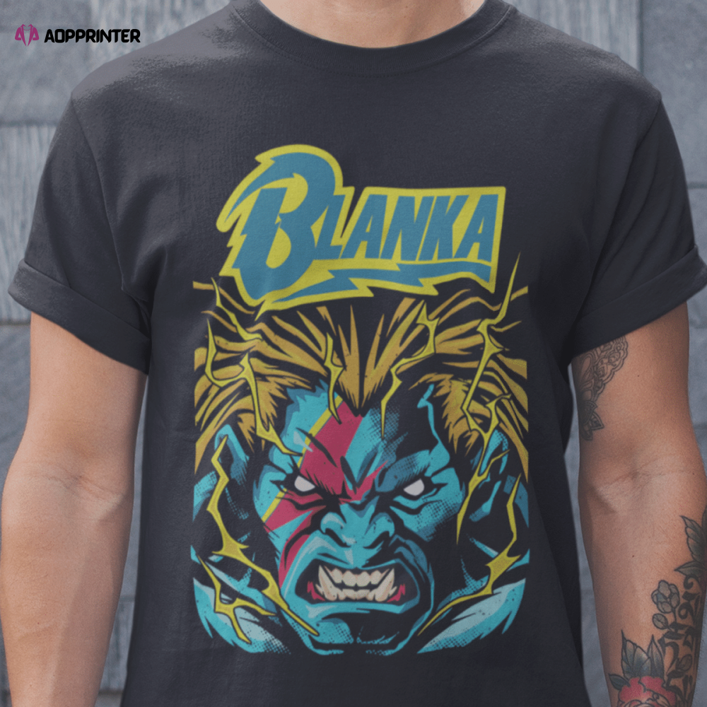 Electric Oddity David Bowie’s Space Oddity Blanka Street Fighter Mashup T-Shirt