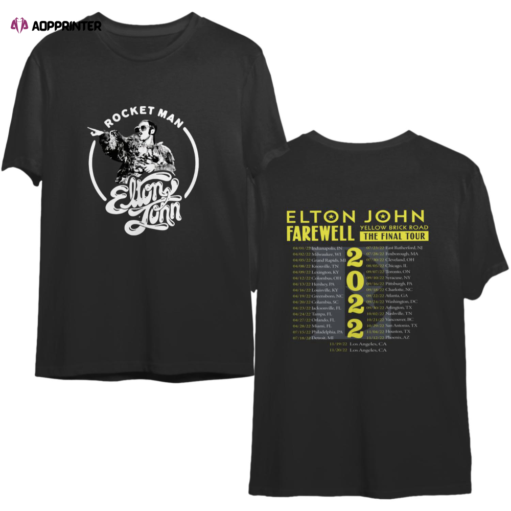 Elton John Farewell Tour 2022 Double Sided T-shirt