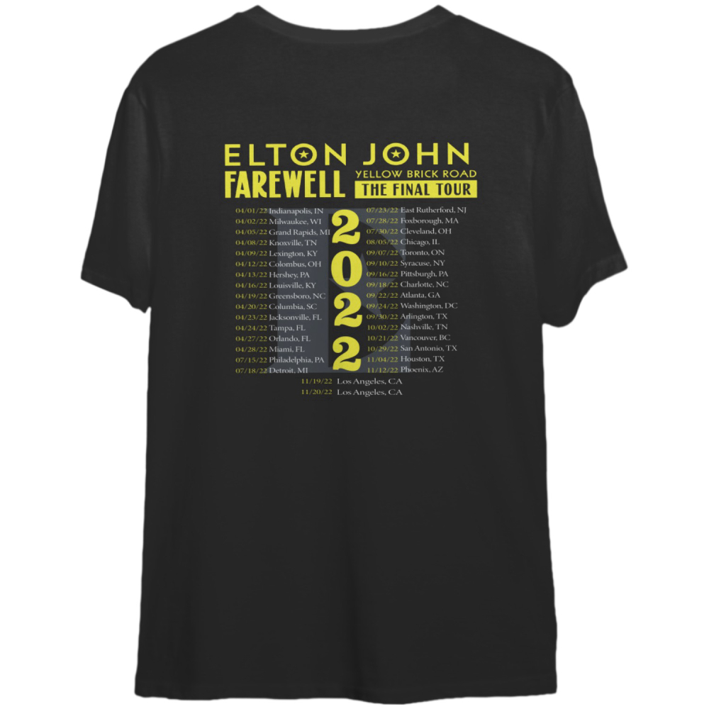 Elton John Farewell Tour Yellow Brick Road The Final Tour 2022 T-Shirt