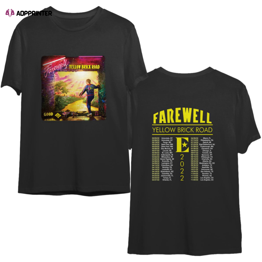 Elton John Farewell Tour Yellow Brick Road The Final Tour 2022 T-Shirt, Rock Band Music Shirt