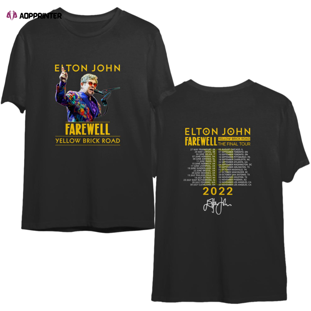 Elton John Farewell Tour Yellow Brick Road The Final Tour 2022 Tshirt