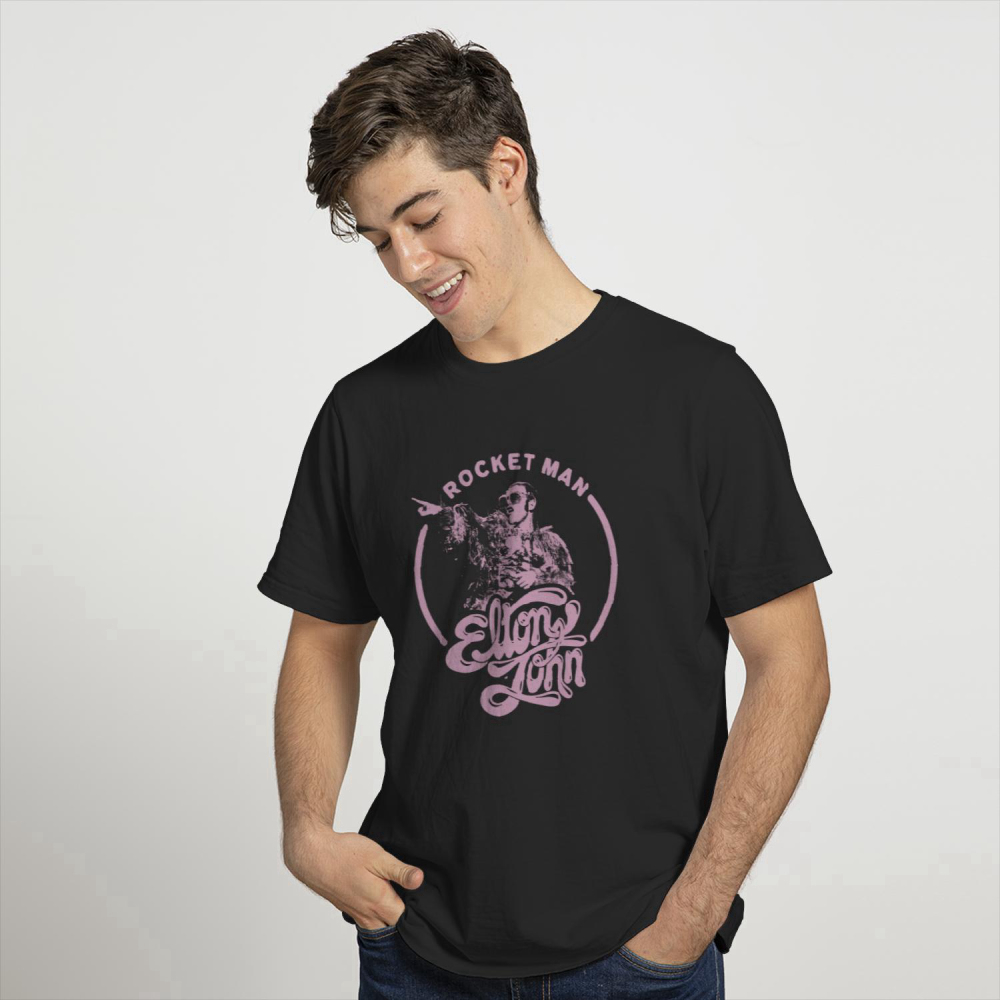 Elton John Ladies T-Shirt: Rocketman Circle Point