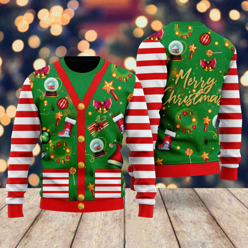 Festive Funny Christmas Cardigan: Ugly Sweater for Men & Women UH1220
