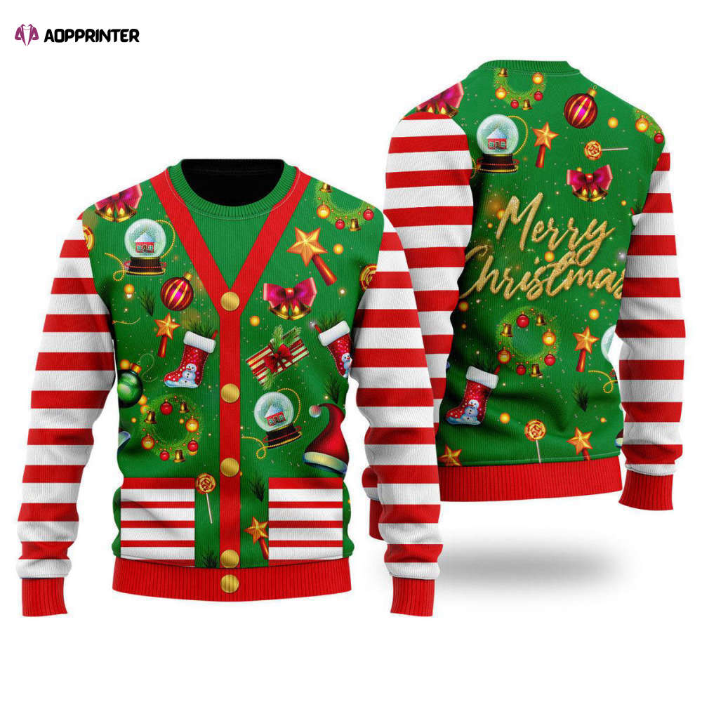 Festive Funny Christmas Cardigan: Ugly Sweater for Men & Women UH1220