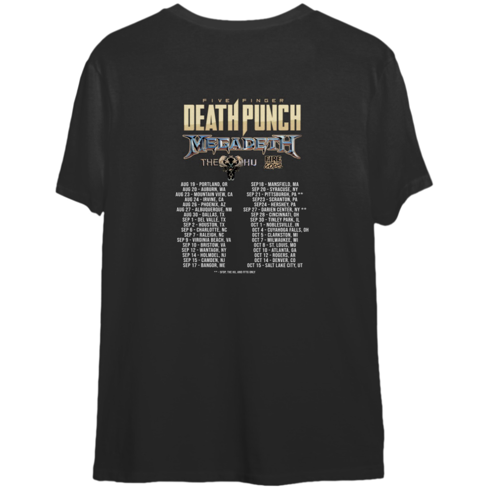 Five Fingers Deaths Punchs Megadeths Tour 2022 T-Shirt