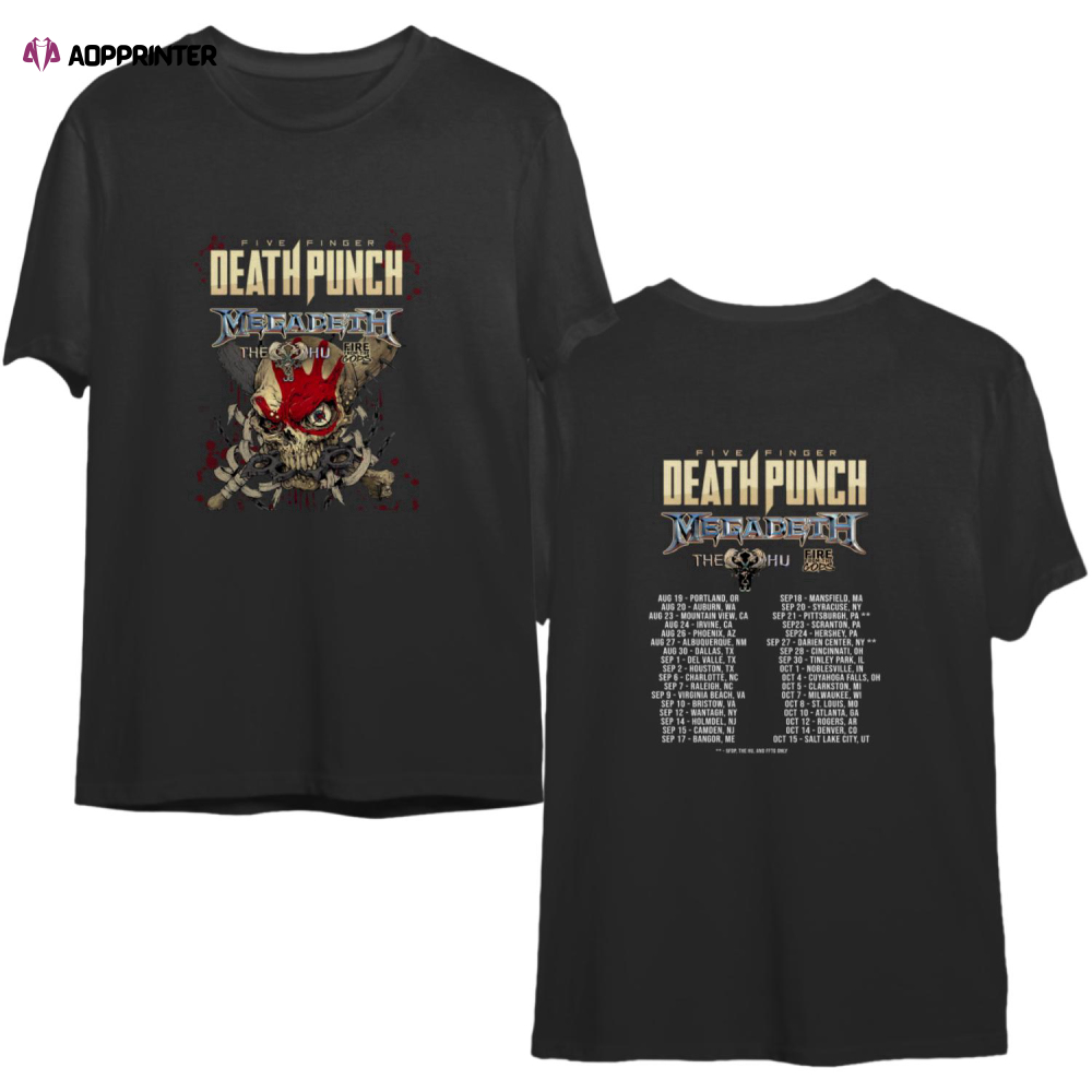 Five Fingers Deaths Punchs Megadeths Tour 2022 T-Shirt