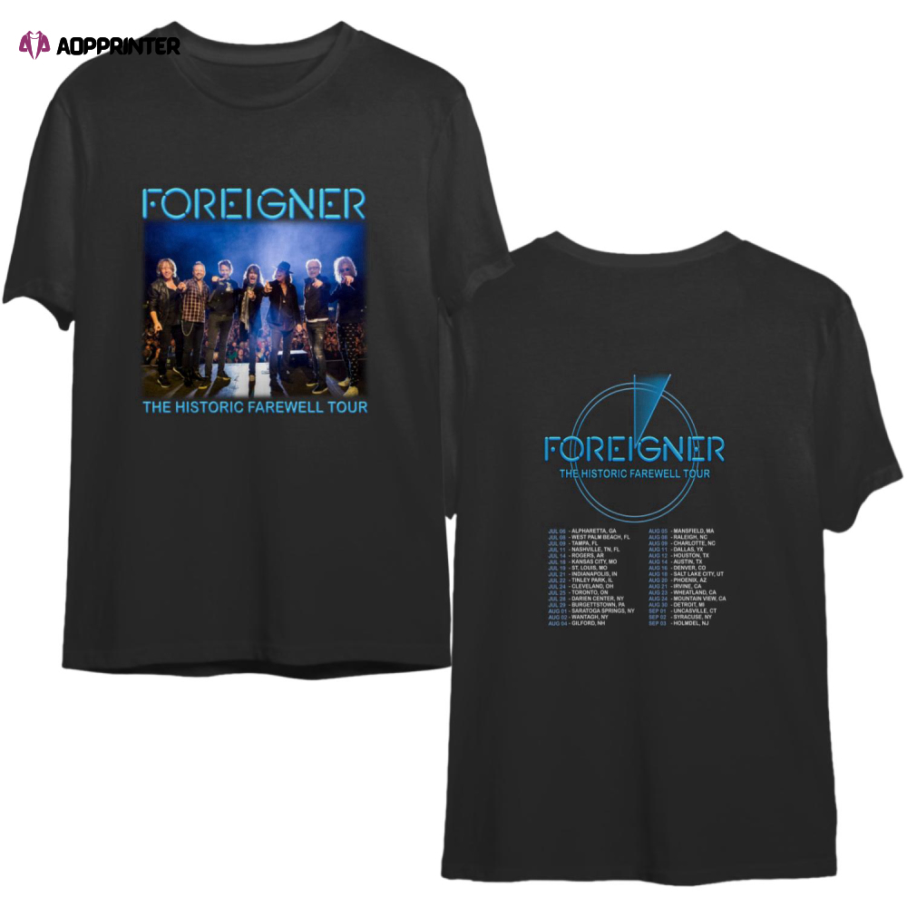 Foreigner Shirt, Foreigner The Histroric Farewell Tour 2023 Shirt, Foreigner 2023 Shirt