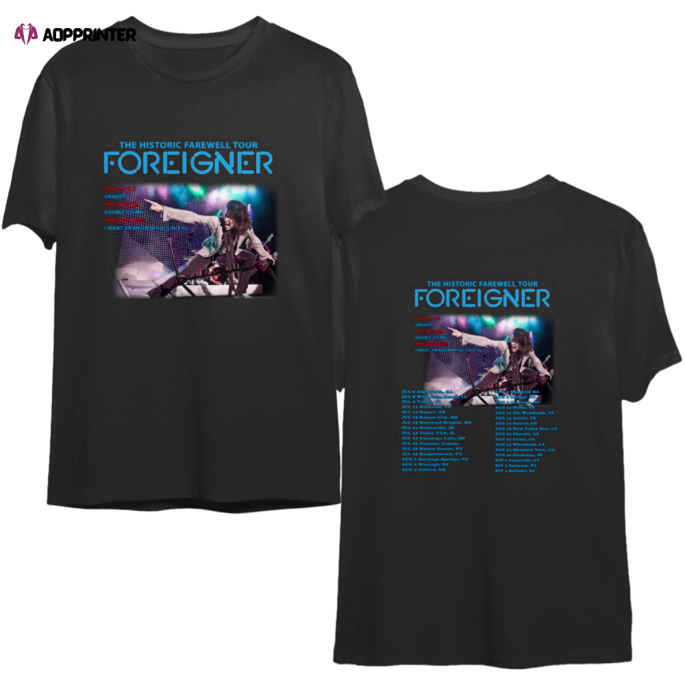 Foreigner The Histroric Farewell Tour 2023 Shirt, Foreigner 2023 Concert Shirt, Foreigner Band Fan Shirt