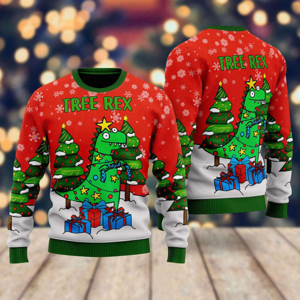 Get Festive with Tree Rex Ugly Christmas Sweater – Men & Women UH1510