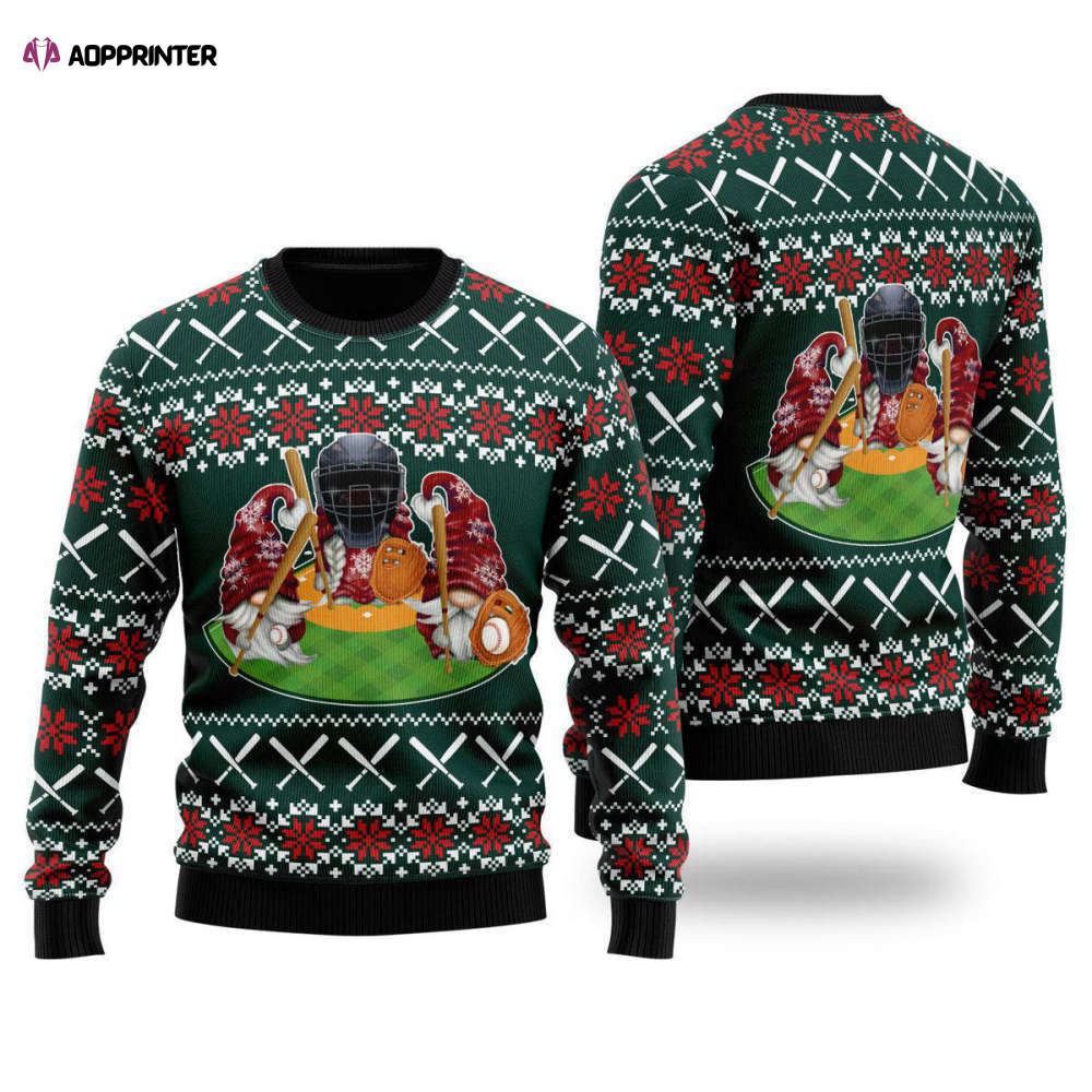 Gnomes Love Christmas Baseball Ugly Sweater – Festive Men & Women s UH1517