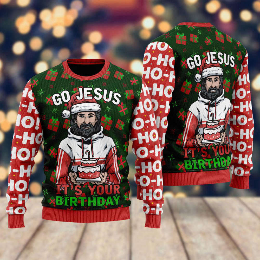 Go Jesus Ugly Christmas Sweater for Men & Women UH1310 – Celebrate Jesus s Birthday with Style