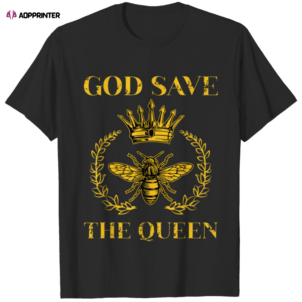 God Save the Queen Beekeeper Bee Apiarist Crown T-Shirt