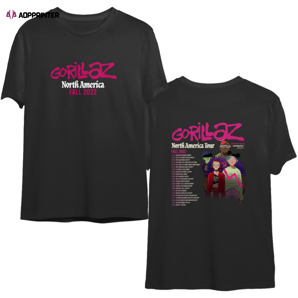 Gorillaz Tour Music Double Sided Shirt