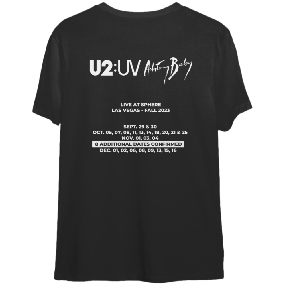 Graphic U2 Band Tour 2023 Shirt, Achtung Baby Live At Sphere U2 Band Shirt