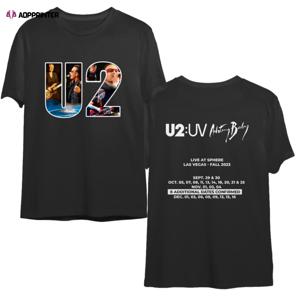 Graphic U2 Band Tour 2023 Shirt, Achtung Baby Live At Sphere U2 Band Shirt