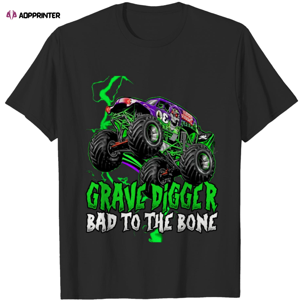 Y2K 2010s Son-uva Grave Digger Monster Truck Racing Graphic T-Shirt