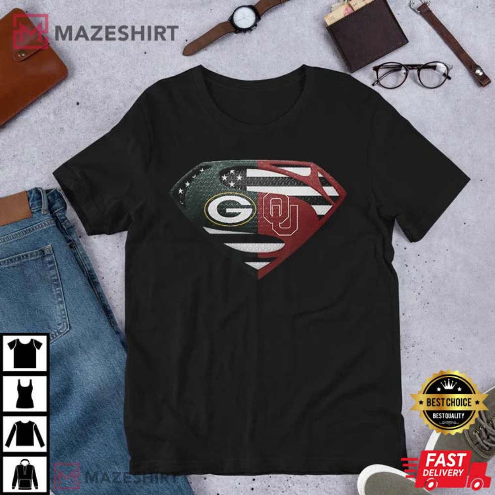 Green Bay Packers Oklahoma Sooners Superman T-Shirt